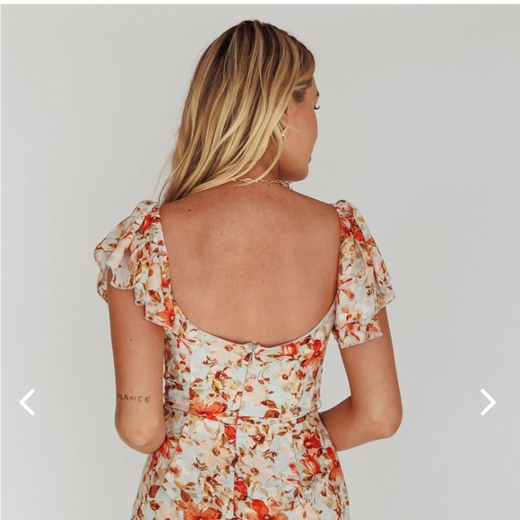 NWT Selfie Leslie DIANDRE GODET HEM MINI DRESS FLORAL - Picture 2 of 5